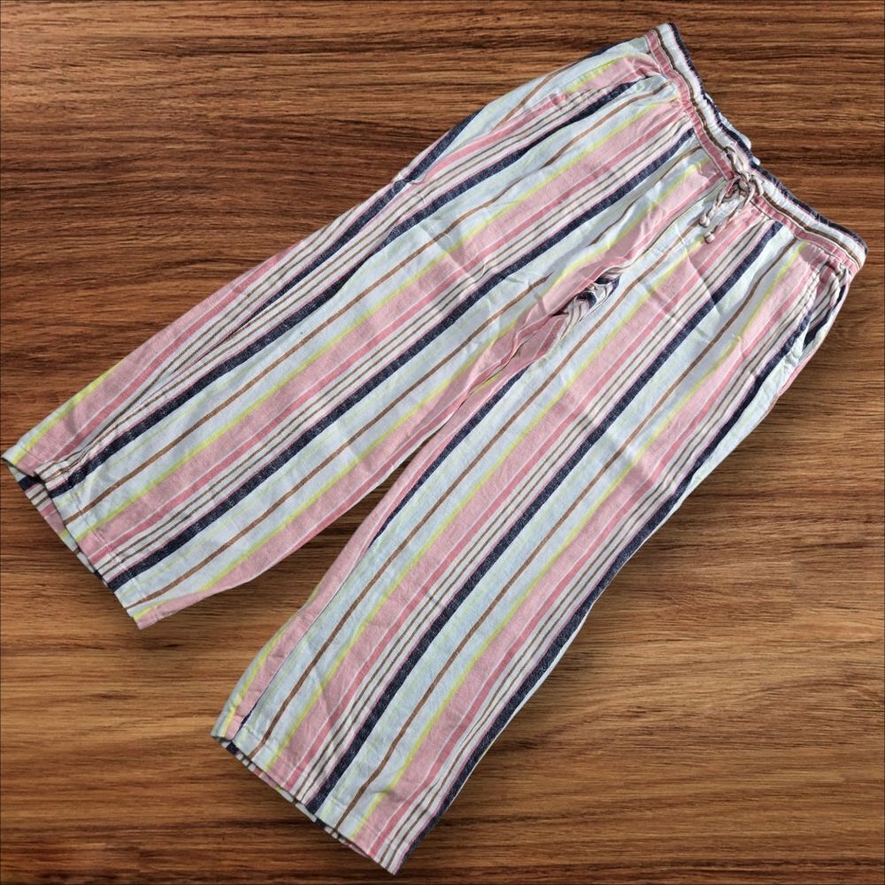 Old Navy Striped Multicolor Linen Blend Lounge Pants